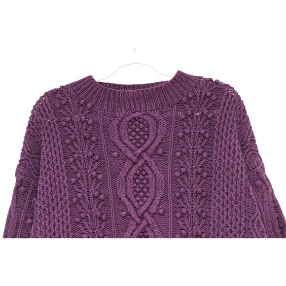 Vintage 90s Y2K Express Sweater Small Fisherman Chunky Handknit Ramie Oversized - Picture 2 of 14